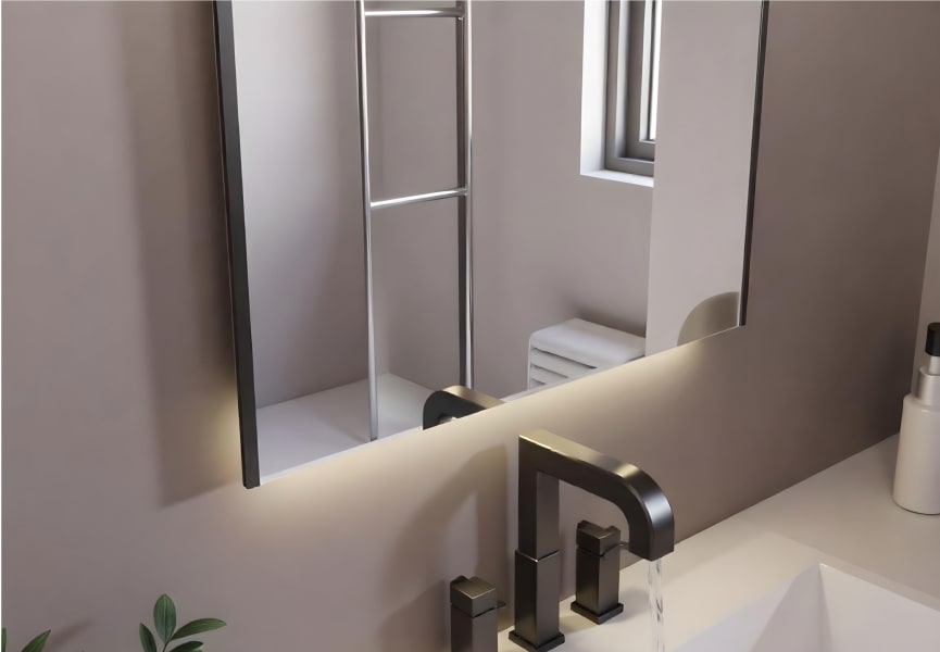 Espejo de baño con luz LED Keops Bruntec detalle 1
