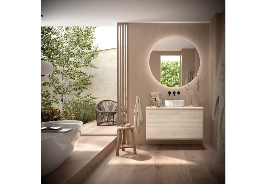 Conjunto mueble de baño con encimera de madera Optimus Salgar principal 0