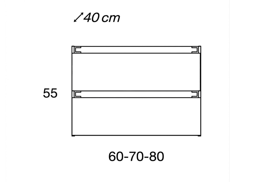 Mueble de baño fondo reducido 39.5 cm Nido Viso croquis 10