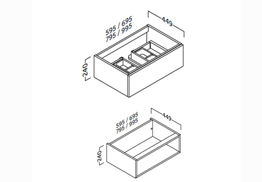 Mueble de baño Landes Coycama croquis 3