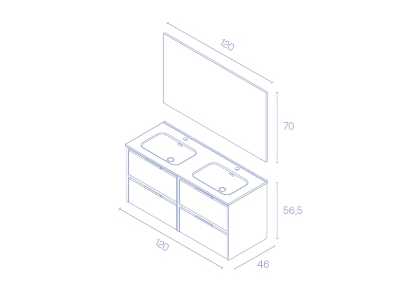 Conjunto mueble de baño Suki Amizuva Croquis 9