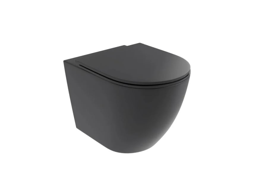 Pack inodoro + cisterna empotrada + pulsador Elba Fossil Natura negro mate detalle 1