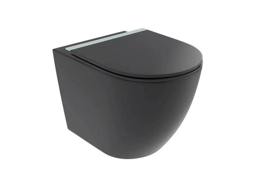 Pack inodoro + cisterna empotrada + pulsador Elba Fossil Natura negro mate detalle 3