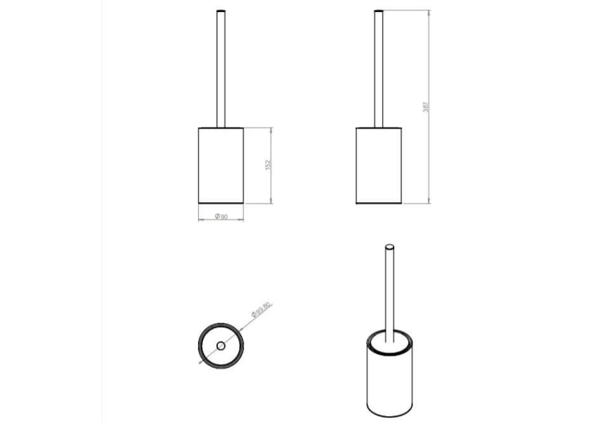 Escobillero de baño Architect S+ Cosmic croquis 22