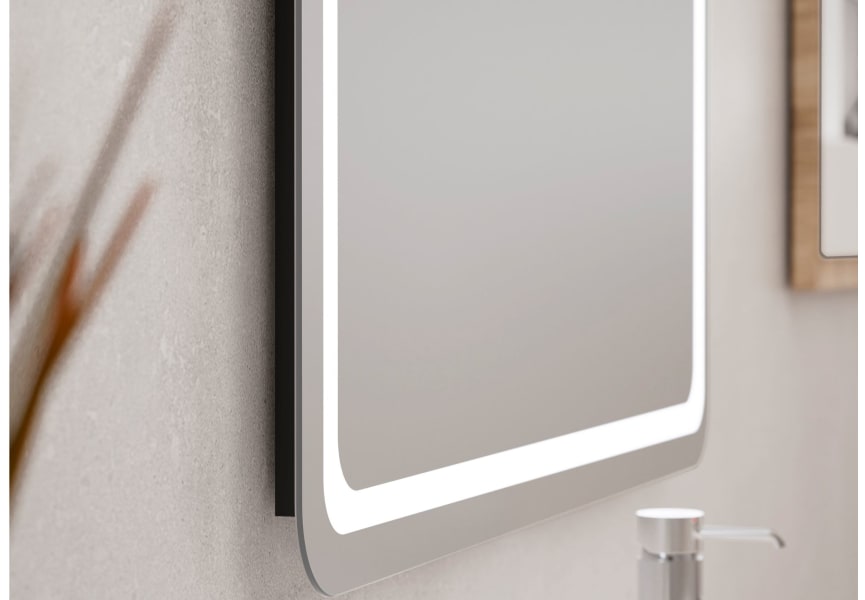 Espejo de baño con luz LED Leroy Bruntec detalle 2