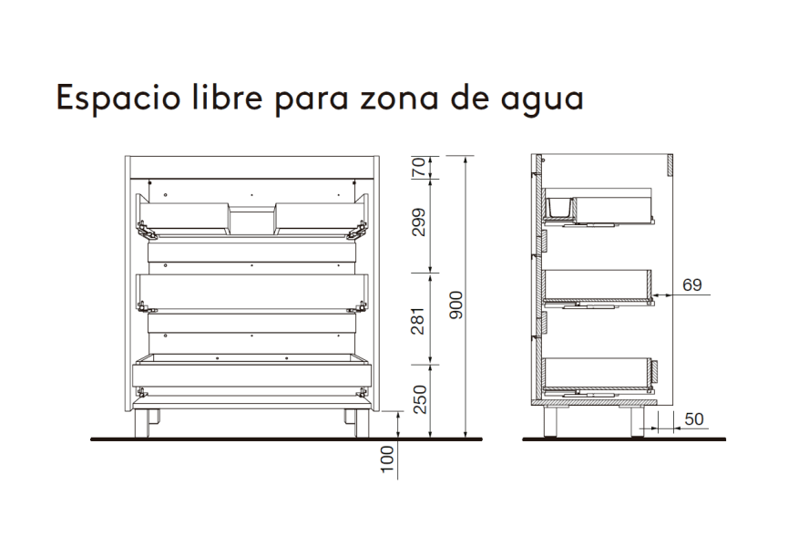 Conjunto mueble de baño Attila Salgar croquis 13