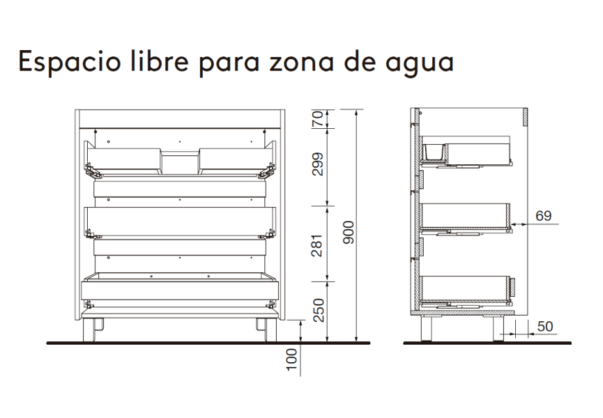 Conjunto mueble de baño Attila Salgar croquis 13