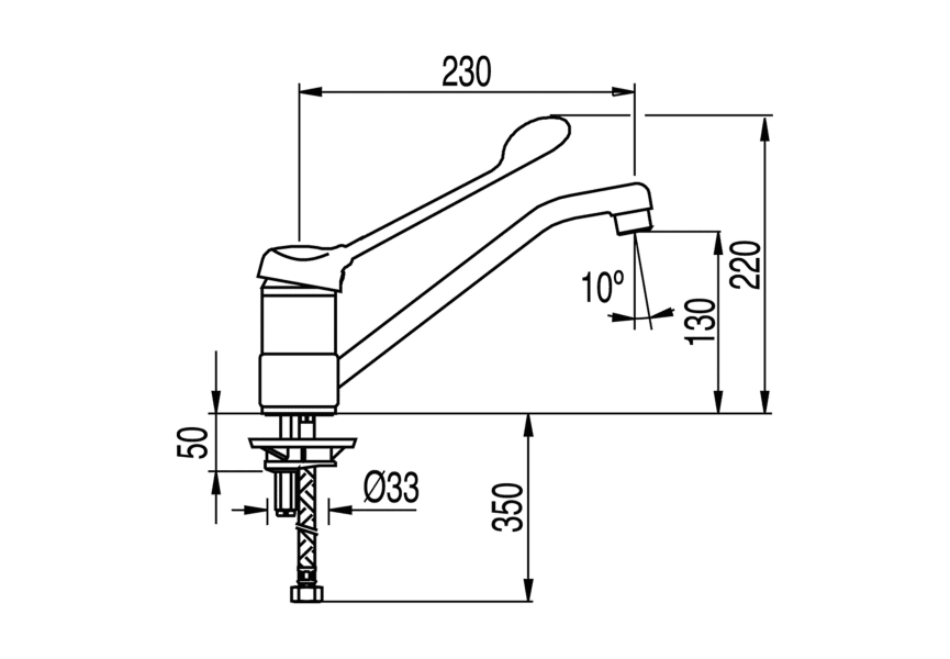 Grifo de lavabo PMR Medical de Tres croquis 1