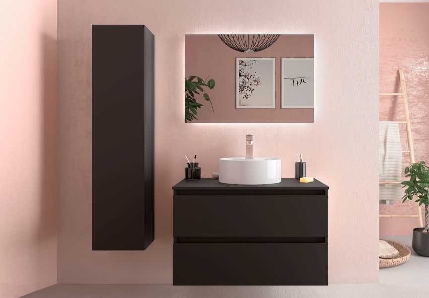 Mueble para lavabo sobre encimera Black Capri 120- Muebles de baño.