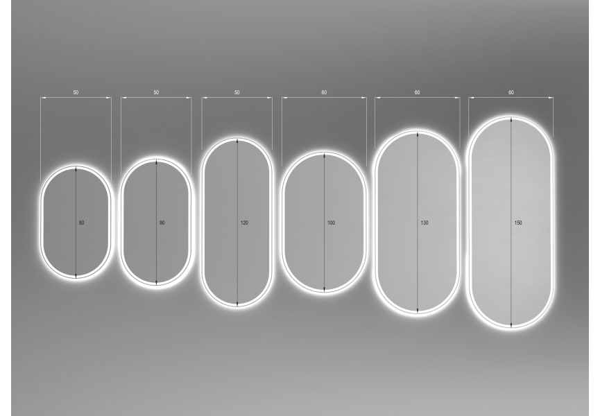 Espejo de baño con luz LED Luzón Eurobath croquis 5