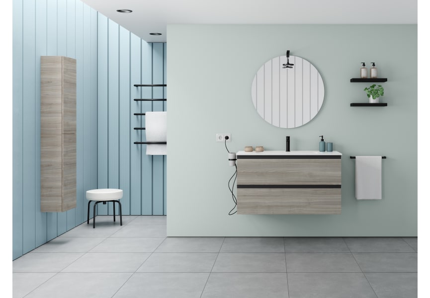 Mueble de baño modelo sansa 80cm con 2 cajones lavabo ceramico