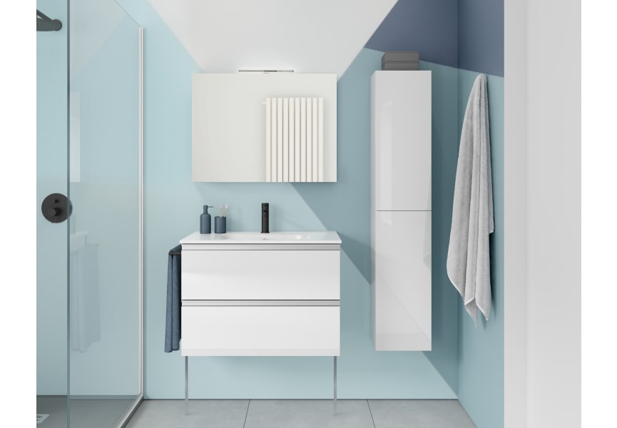 Mueble De Pared Para Baño Con Espejo En Madera Agl