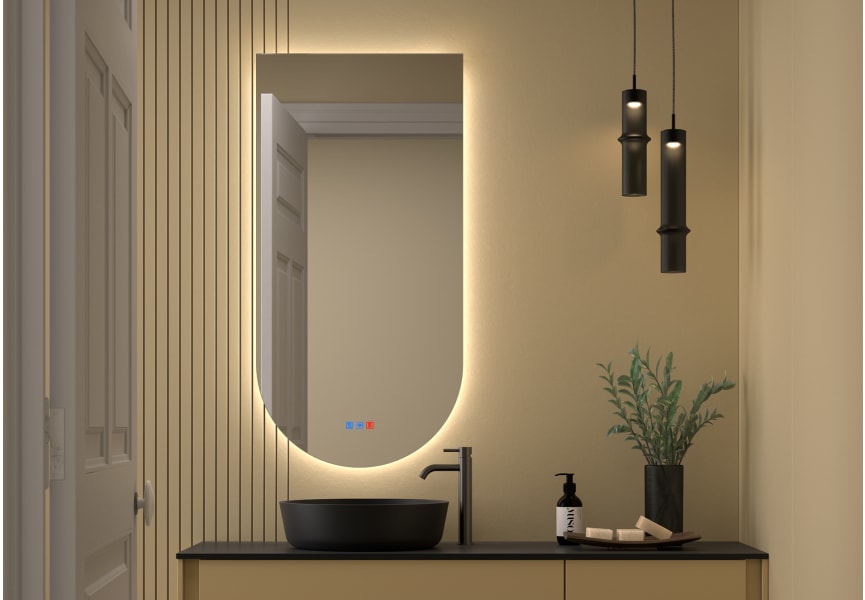 Espejo arco con luz LED Lama Bruntec principal 6