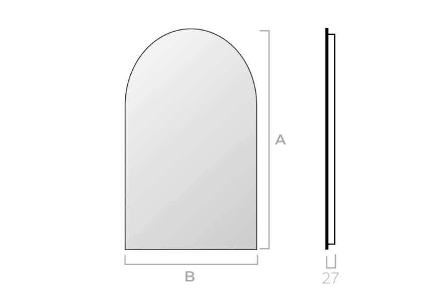 Espejo arco con luz LED Lama Bruntec croquis 2