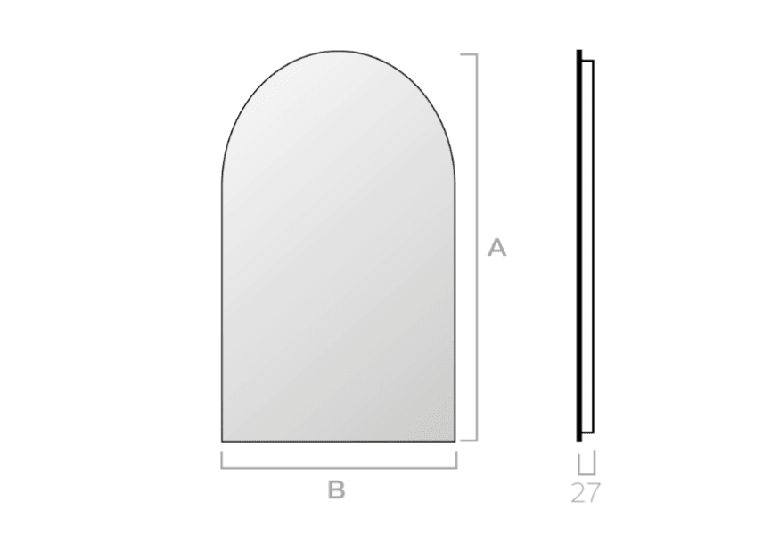 Espejo de baño con luz LED Lama Bruntec croquis 2