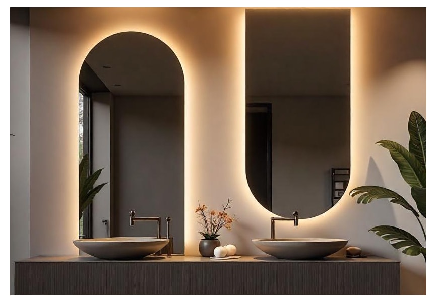 Espejo arco con luz LED Lama Bruntec principal 0