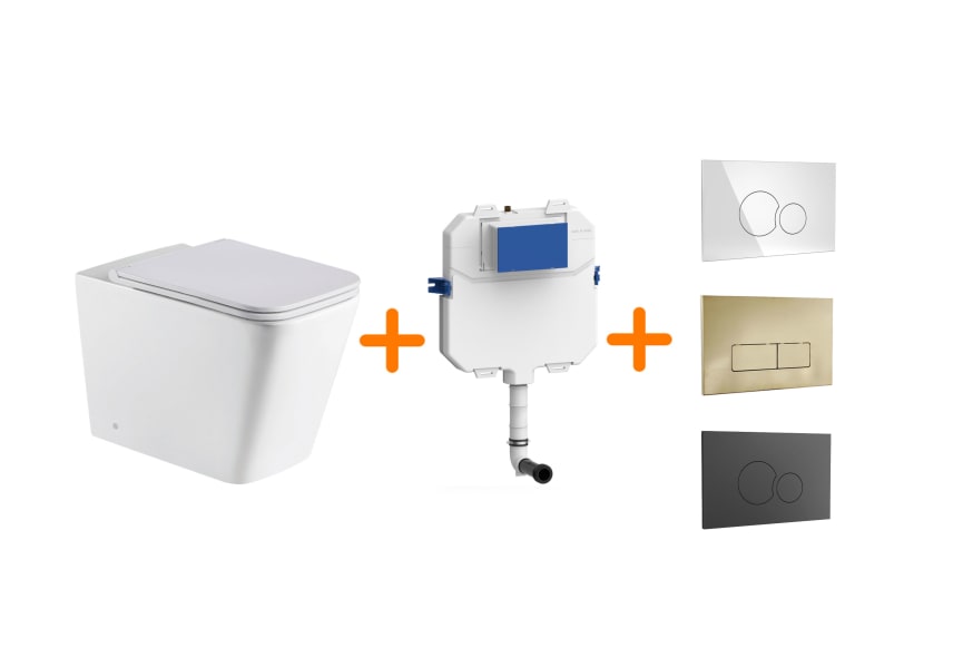 Pack Inodoro + cisterna empotrada + pulsador Square Bruntec principal 0