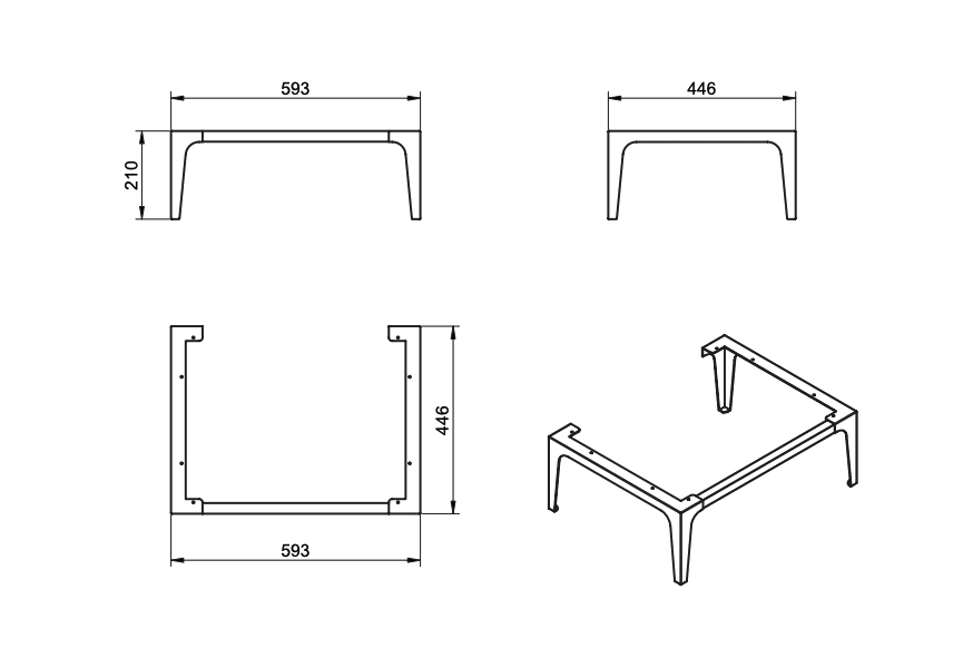 Conjunto mueble de baño con banquillo Verso VisoBath croquis 13