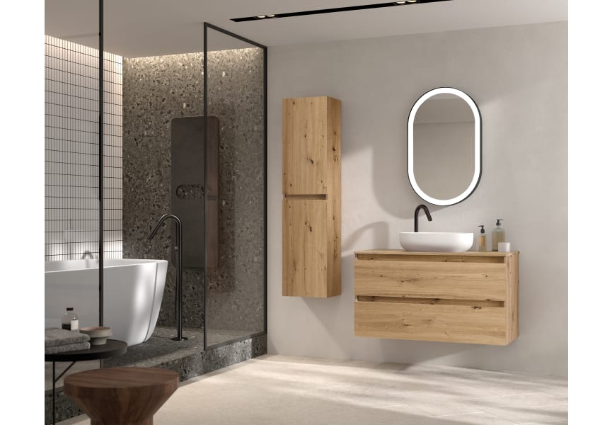 Mueble de baño con encimera Hidrófuga de madera Box Viso Bath principal 1