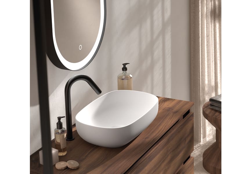 Mueble de baño con encimera Hidrófuga de madera Box Viso Bath detalle 2