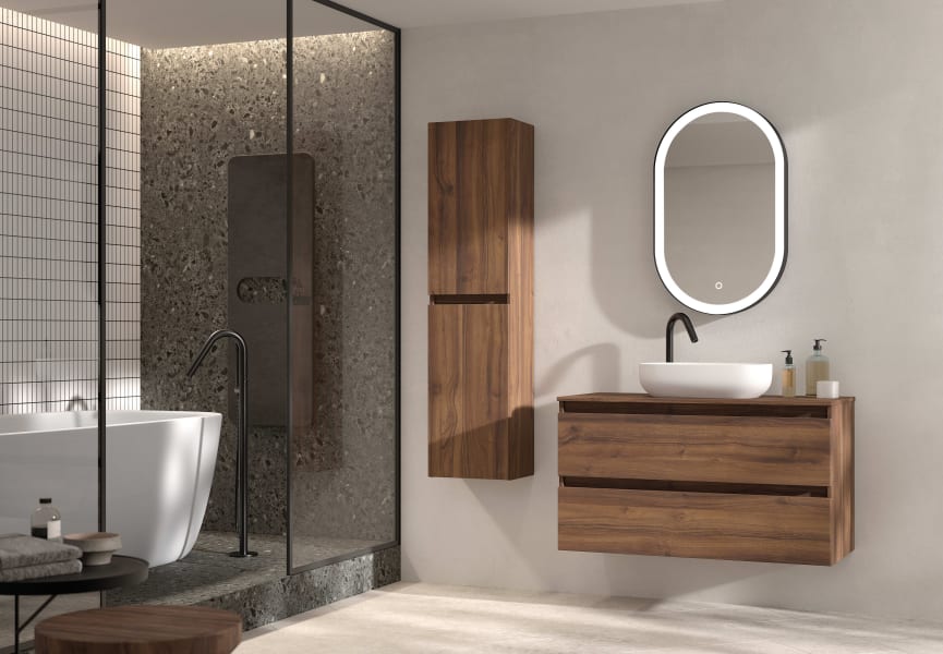 Mueble de baño con encimera MDF Hidrófuga de madera Box Viso principal 0