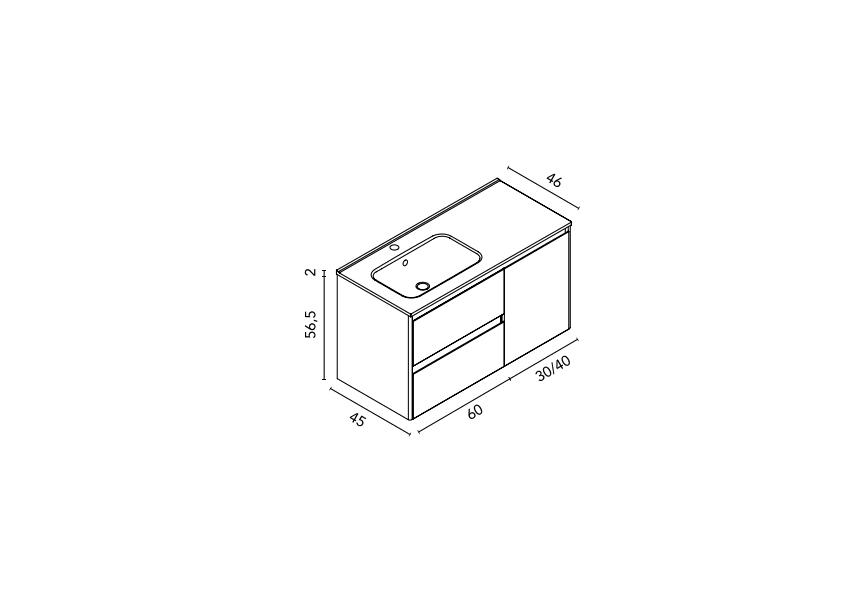 Conjunto mueble de baño Alfa Royo croquis 9