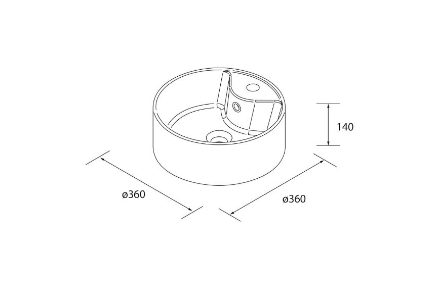 Conjunto mueble de baño con lavabo sobre encimera Born Salgar croquis 9