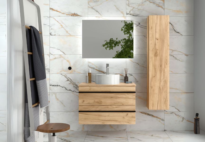 Conjunto mueble de baño con lavabo sobre encimera Born Salgar principal 0