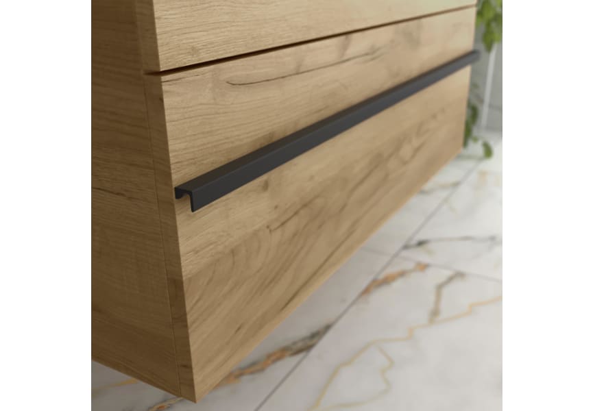 Conjunto mueble de baño con lavabo sobre encimera Born Salgar detalle 1