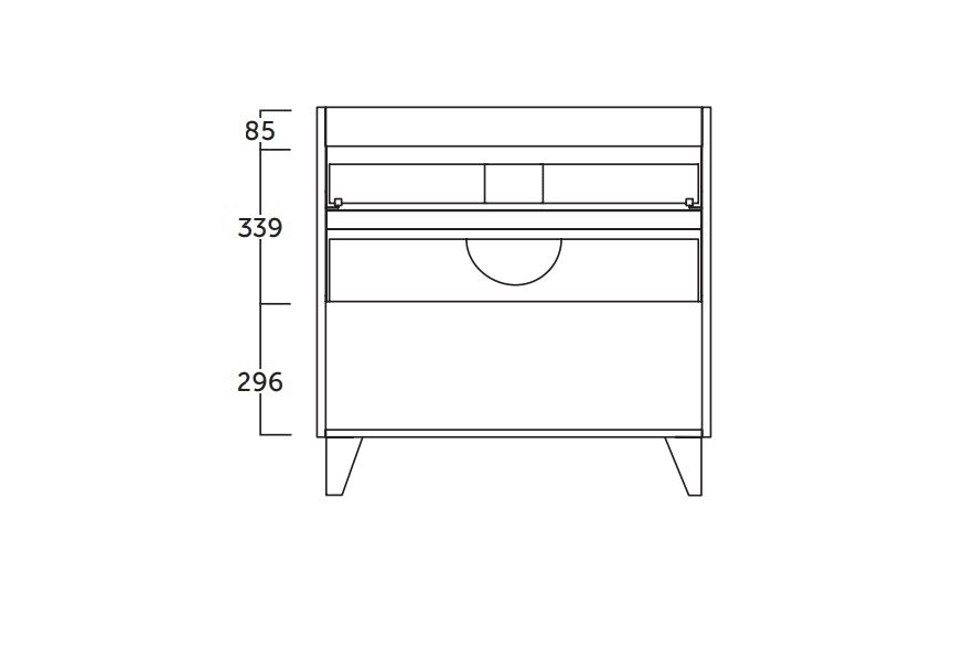 Conjunto mueble de baño fondo reducido 40cm Siena Coycama croquis 4