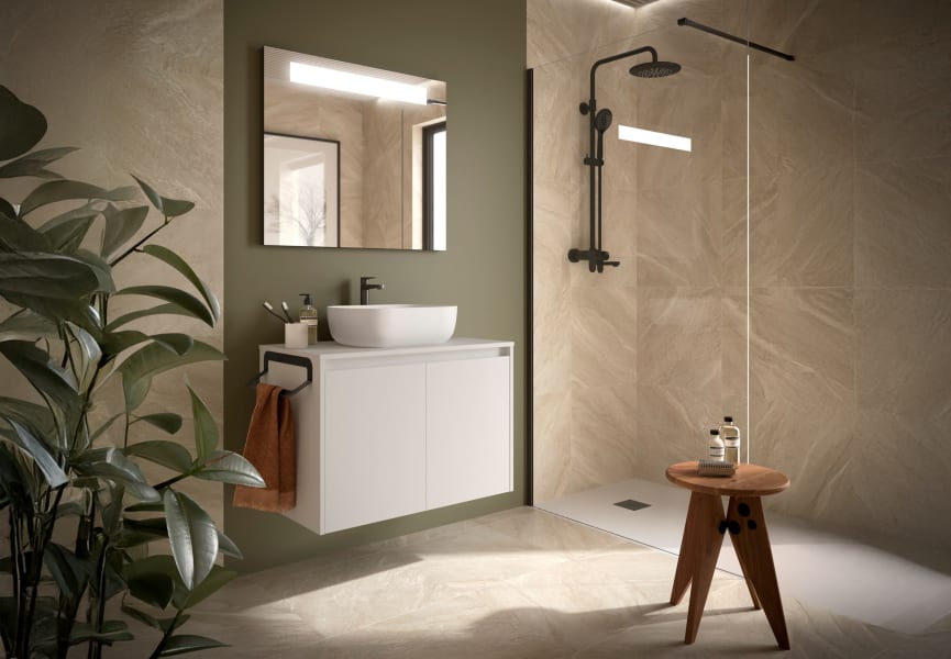 Mueble de baño con encimera de madera Noja Salgar principal 1