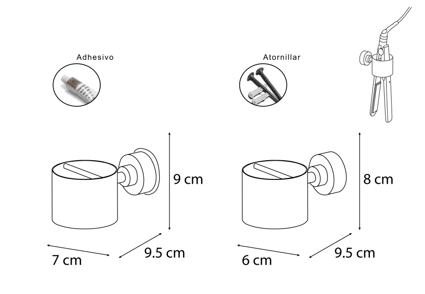 Soporte de plancha de baño 501 Bruntec croquis 1