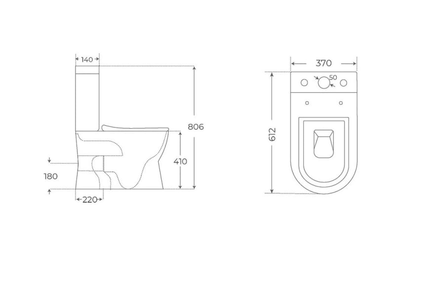Inodoro compacto Nico Fossil Natura croquis 5