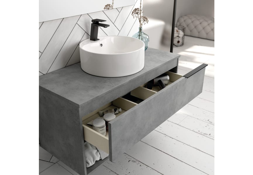 Mueble de baño con encimera de madera Fortuna Bruntec Detalle 2
