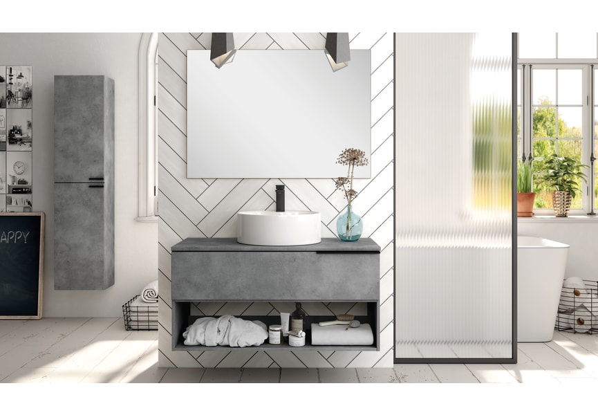 Mueble de baño con encimera de madera Fortuna Bruntec principal 1