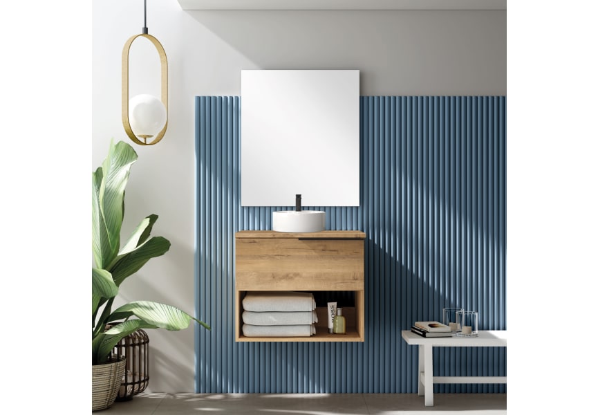 Mueble de baño con encimera de madera Fortuna Bruntec principal 0