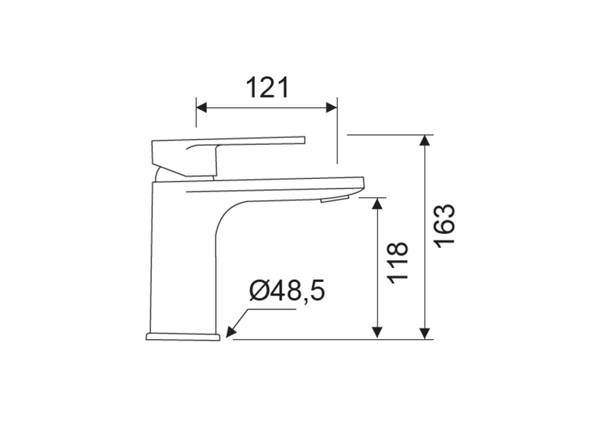 Grifo de lavabo Aura Lluvibath croquis 3