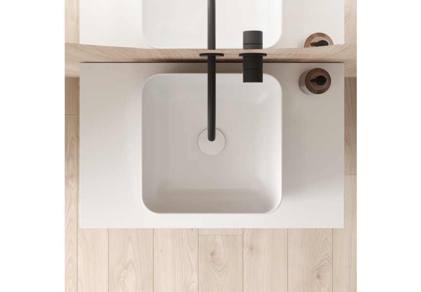 Conjunto mueble de baño con lavabo sobre encimera Niwa Top Amizuva Detalle 5