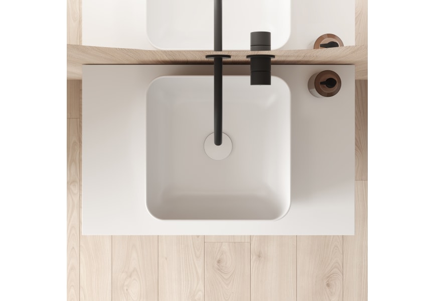 Conjunto mueble de baño con lavabo sobre encimera Niwa Top Amizuva detalle 5