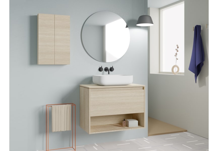 Conjunto mueble de baño con lavabo sobre encimera Niwa Top Amizuva Principal 0