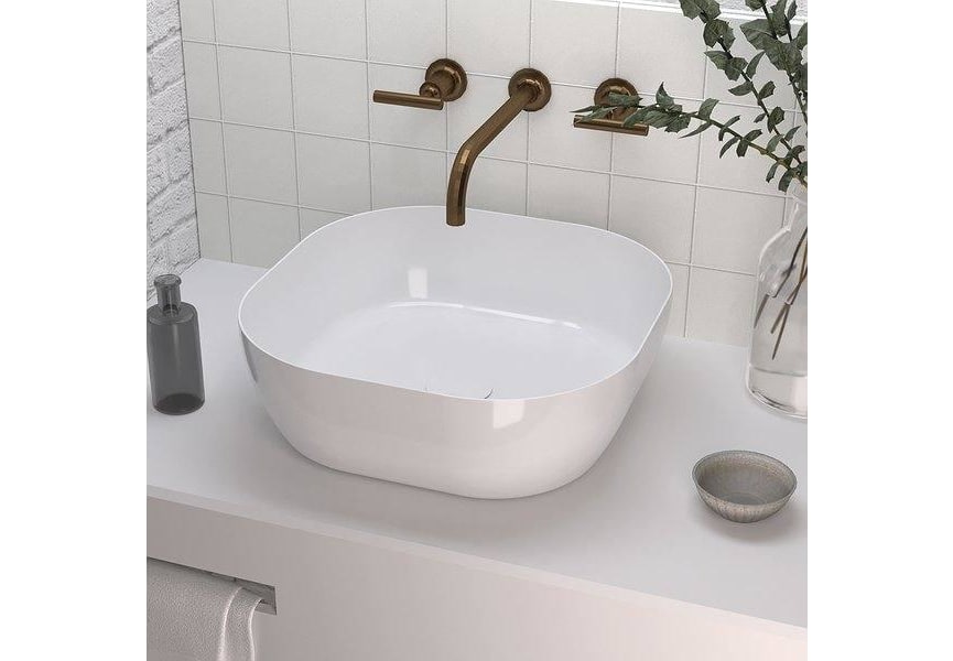 Lavabo de baño sobre encimera de diseño ovalado moderno en cerámica