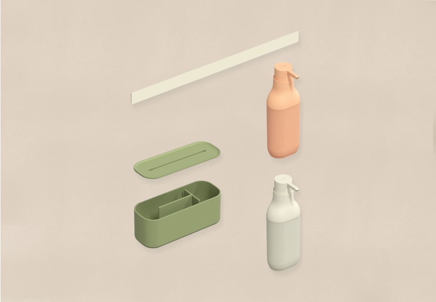 Set modular para ducha con dosificador y guía a pared Alife de Cosmic detalle 1