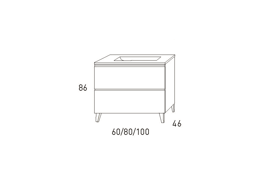 Conjunto mueble de baño Granada Viso croquis 13