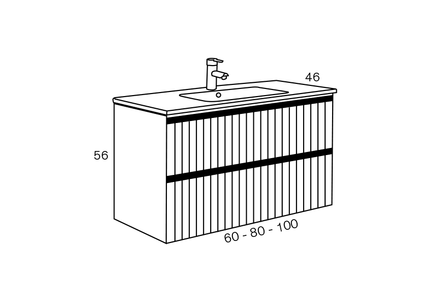 Conjunto de mueble de baño Yuka Sanchís croquis 2