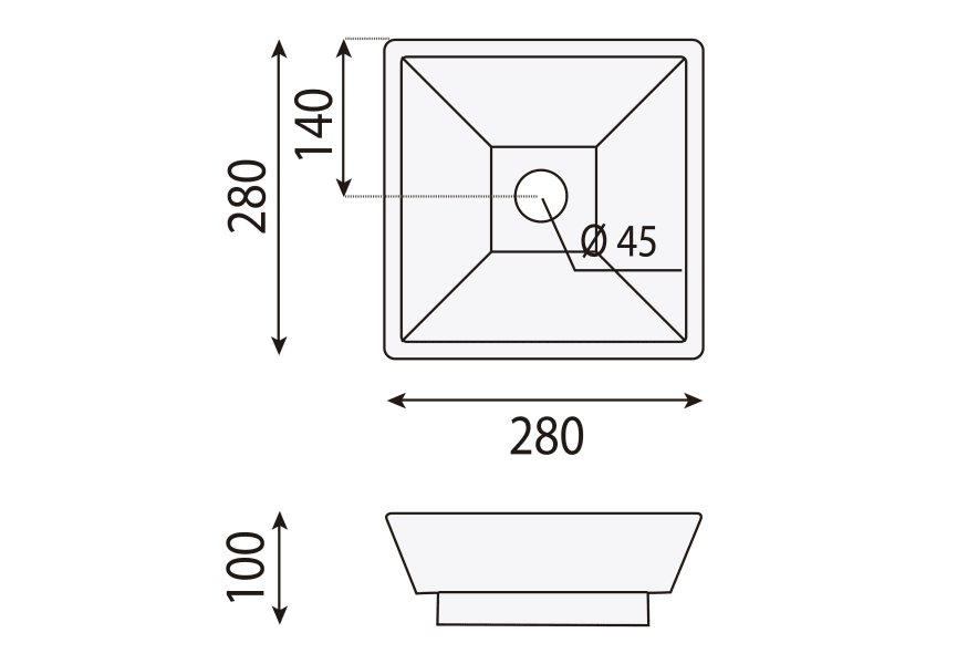 Lavabo encastrado Somo Bruntec croquis 2