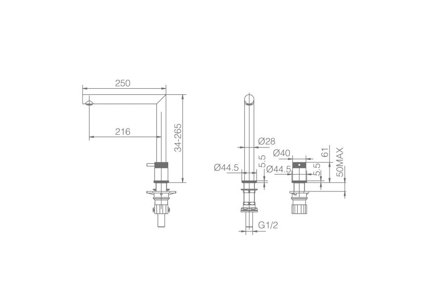 Grifo de cocina Itaca Imex croquis 12