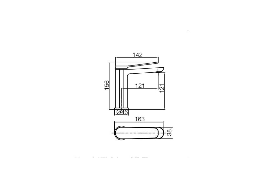 Grifo de lavabo Dinamarca Imex croquis 6