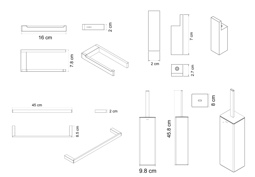 Conjunto de accesorios de baño Bath Life Cosmic croquis 5