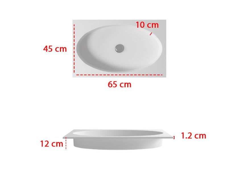 Lavabo suspendido California Bruntec croquis 1