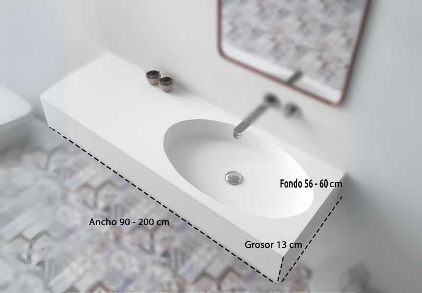 Lavabo suspendido California Bruntec croquis 2
